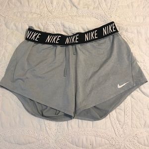 Grey Nike athletic shorts